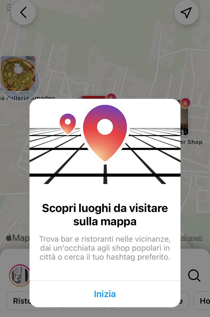 Cerca sulla mappa nuova funzione di Instagram